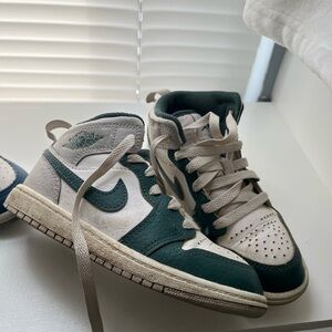 Green and White High-Top Sneakers